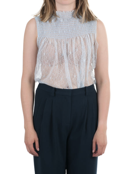 Marie lace top ice blue